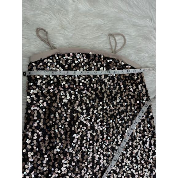 House of Harlow X Revolve Kristian Sequin Mini Dress Nude Black Size M - Picture 13 of 16